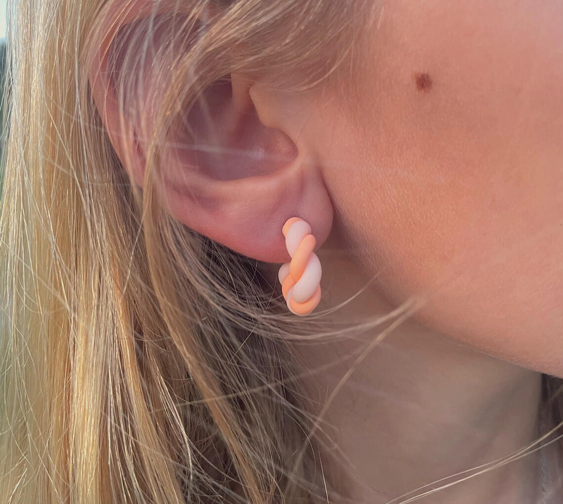 Orange and Pink Hoops $9